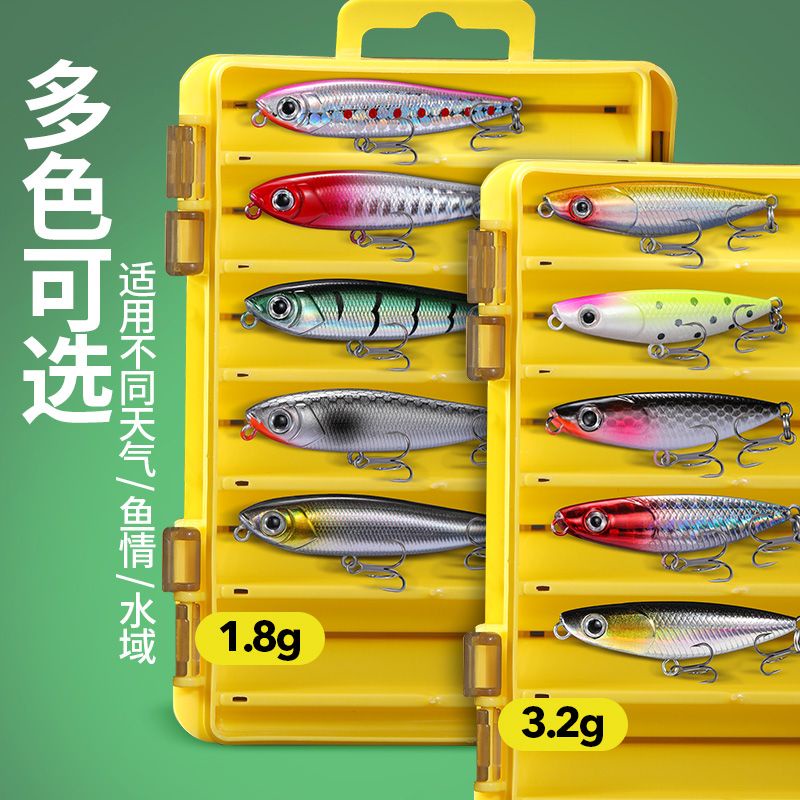 [Long Shot] Micro Object Word Dog Water Surface Series Mồi Long Shot Micro Mồi Nổi Bút Chì Nhỏ Dải T