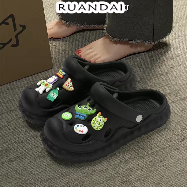 RUANDAI dép cross bánh mì dép dép bánh mì nữ Đàn hồi tốt Thoáng khí Bảnh bao Tiện dụng B91H09M 43Z231026