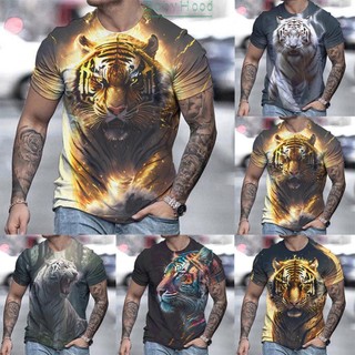 【Big Discounts】Novelty Tiger Tee Shirt for Men 3D Graphic Short Sleeve Casual TShirt Size M 3XL#BBHOOD