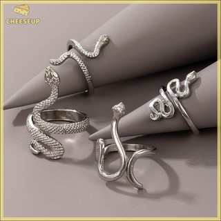 Phô maiup| set 4 nhẫn hình rắn thời trang dành cho nữ