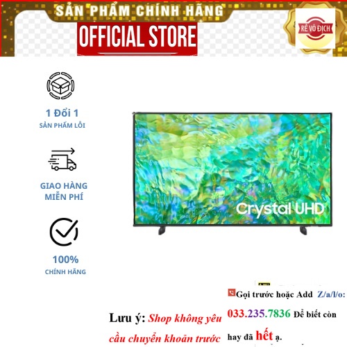 [NEW] Tivi Samsung 43 inch Crystal UHD 4K CU8000