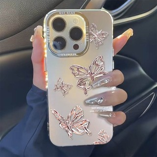 ốp iphone 11/12/13/14/15 Pro Max Fashion bươm bướm bạc cô gái Case For ốp lưng iphone 11,12,13,14,15,11PM,12PM,13PM,14PM,15PM