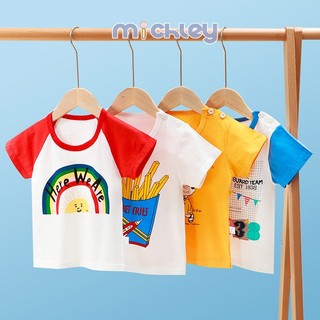 Michley Áo Thun raglan Ngắn Tay Thoáng Khí Dễ Thương Cho Bé