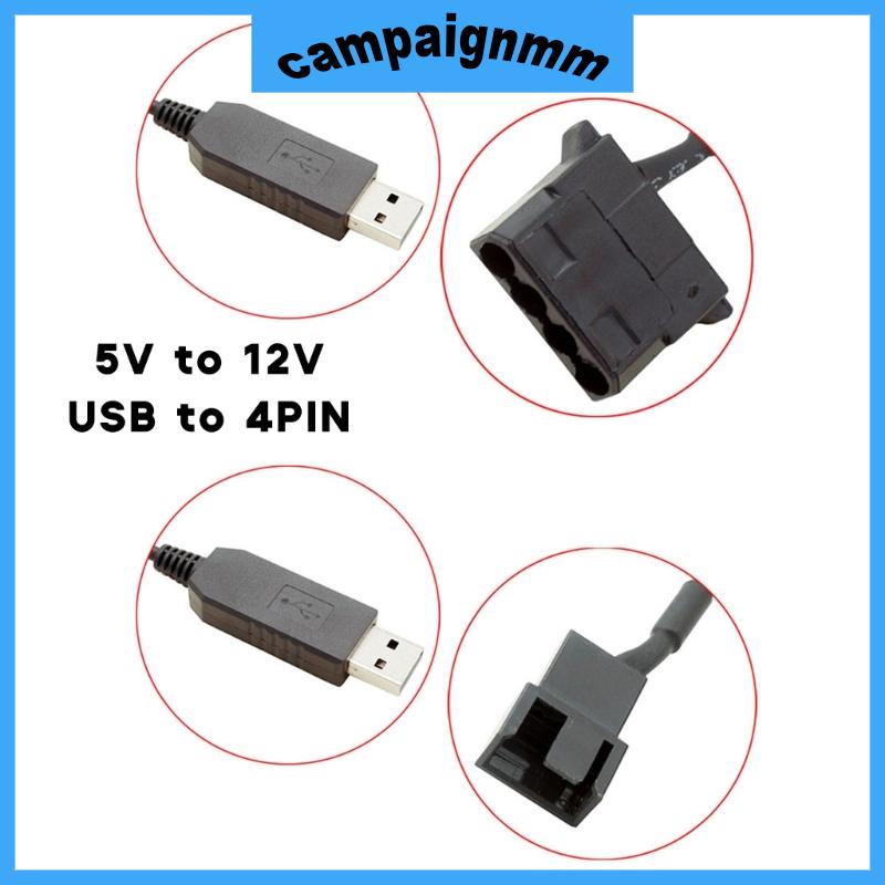 Cáp KếT NốI QuạT MáY TíNh USB Sang 4Pin, 5V Sang 12V 4Pin