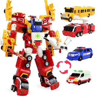Đồ chơi robot biến hình xe cứu hỏa / xe cứu hỏa 4 trong 1 cho bé