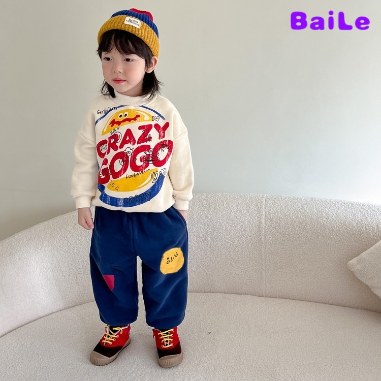 Set Đồ Thể Thao Hai Món Gồm Áo Khoác Dày Phong Cách Đường Phố Mới Mùa Thu Đông Cho Bé Trai Và Bé Gái