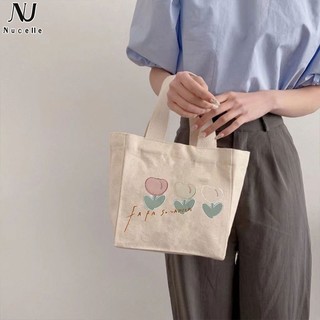 Nucelle Túi Xách Tay Bằng Vải canvas Phong Cách Nhật Bản Thời Trang Dành Cho Nữ