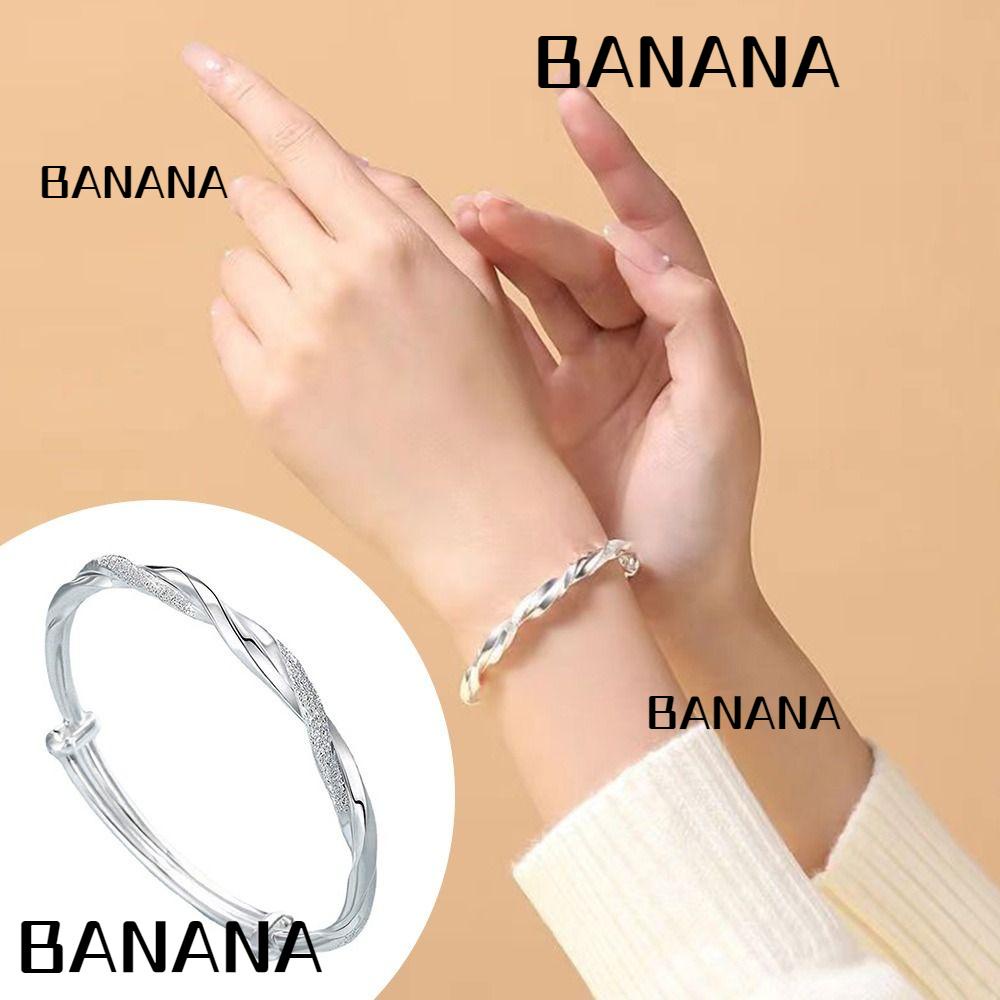 1 Vòng Đeo Tay Bạc sterling 57mm Hình Quả Chuối Quyến Rũ Trang Sức Cho Nữ