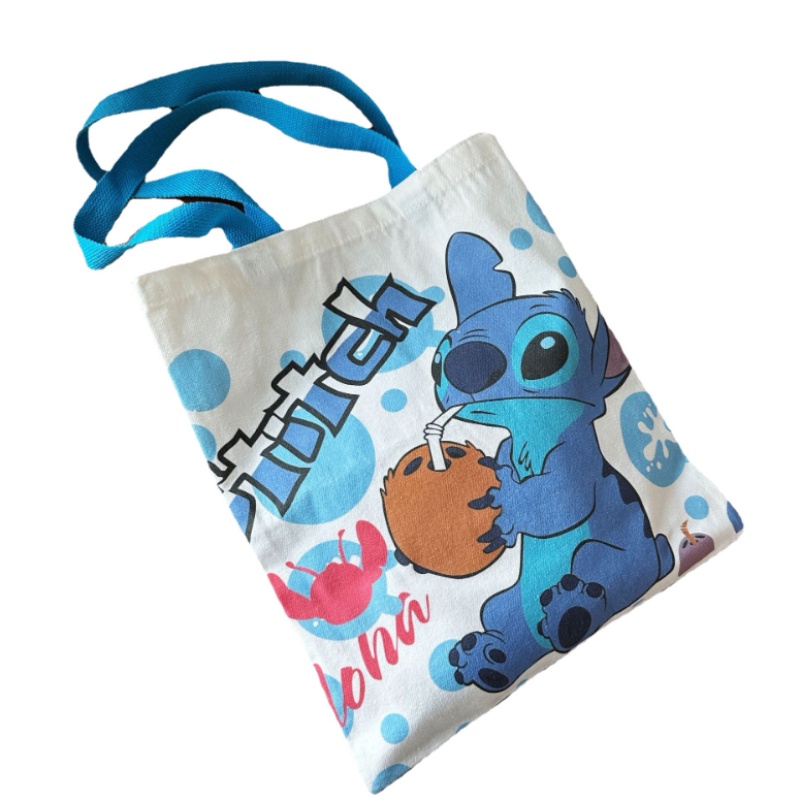 Túi canvas Đeo Chéo Sức Chứa Lớn Họa Tiết Thêu Hoạt Hình stitch Dễ Thương Cho Học Sinh