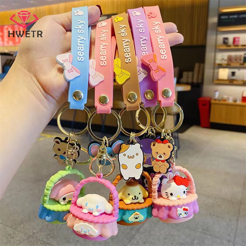 Móc Khóa Hình Giỏ Hoa sanrio melody cinnamoroll Dễ Thương Mới