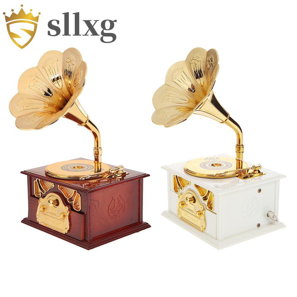 Hộp Nhạc Hình Máy Hát Đĩa phonograph Bằng Gỗ Phong Cách vintage Sáng Tạo Dùng Làm Quà Tặng Sinh Nhật / Giáng Sinh