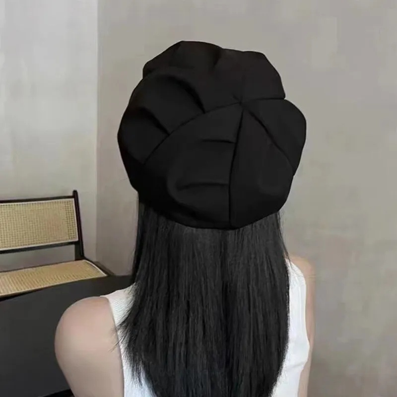 Mũ Nồi / Mũ Nồi Màu Trơn Xếp Ly Hình Đám Mây / Hình Đám Mây Kiểu vintage Hàn Quốc Thời Trang Thu Đông Cho Bạn Gái