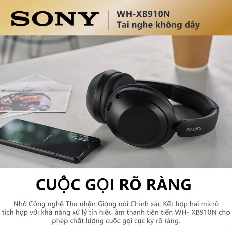 Tai nghe Sony WH-XB910N Bluetooth 5.1 không dây chống ồn cảm ứng thông minh kèm micro Bảo hành 3 tháng