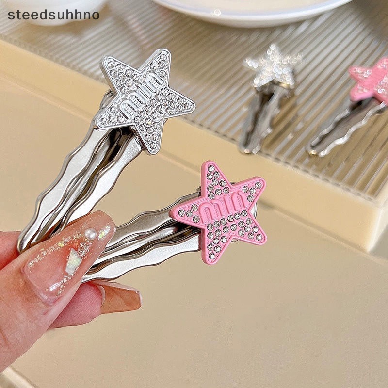 Set 2 Kẹp Tóc Hình Ngôi Sao Năm Cánh Màu Bạc Thời Trang Cho Nữ hhno