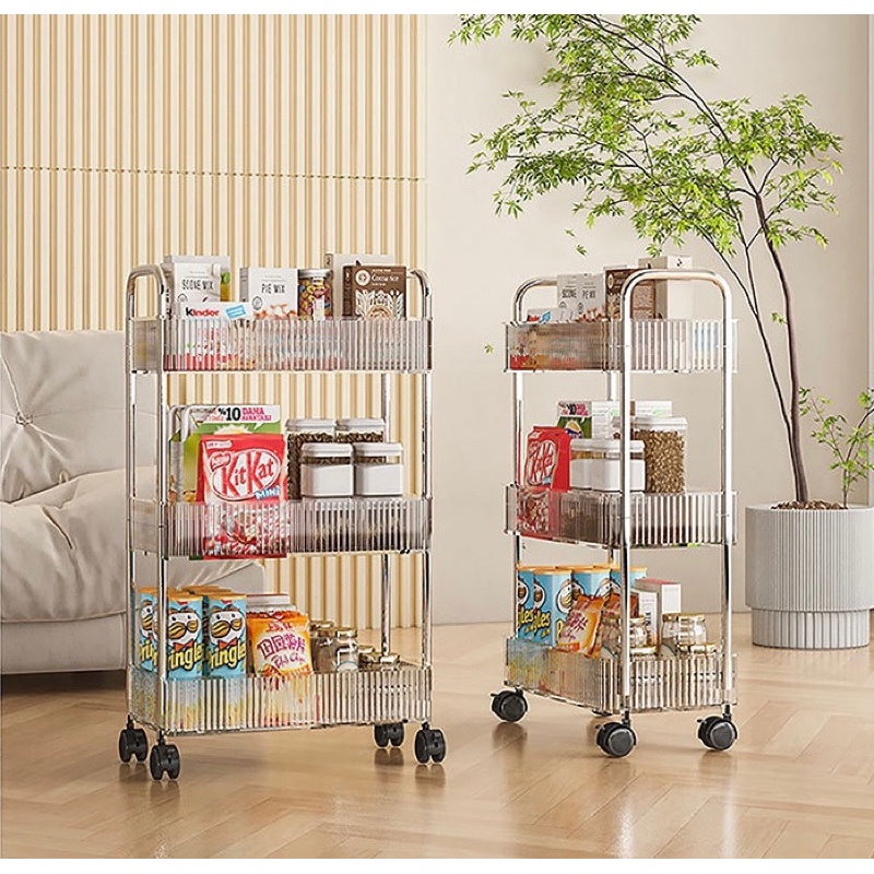 Kệ Spa đa năng VIP 3 Tầng Trong Suốt Cao Cấp 1986 Có Bánh Xe