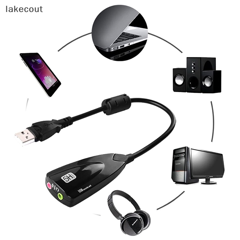 Thẻ Âm Thanh Ngoài usb 7.1 adapter 5hv2 usb Sang 3d ch Với Giắc Cắm 3.5mm Cho laptop / pc