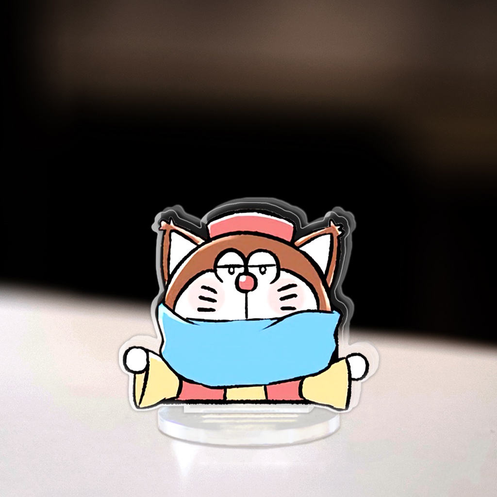 Mô hình Mini Doraemon Dora The Kid Wang Dora Standee Chibi Anime Manga chú mèo máy robot trang trí góc học tập cao 3cm