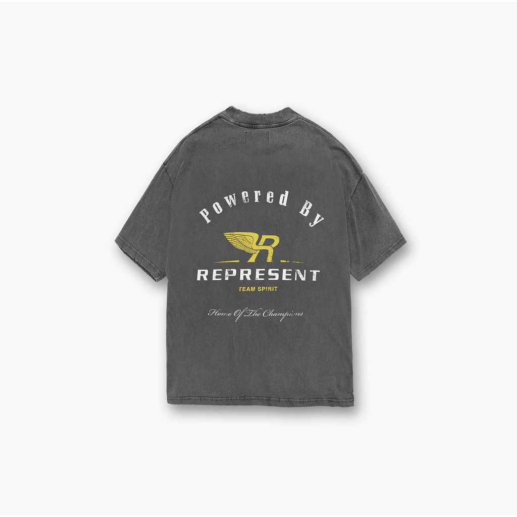 ZSK1 REPRESENT 22ss three-dimensional relief letter wings Vintage retro short sleeve round neck T-shirt for men and women