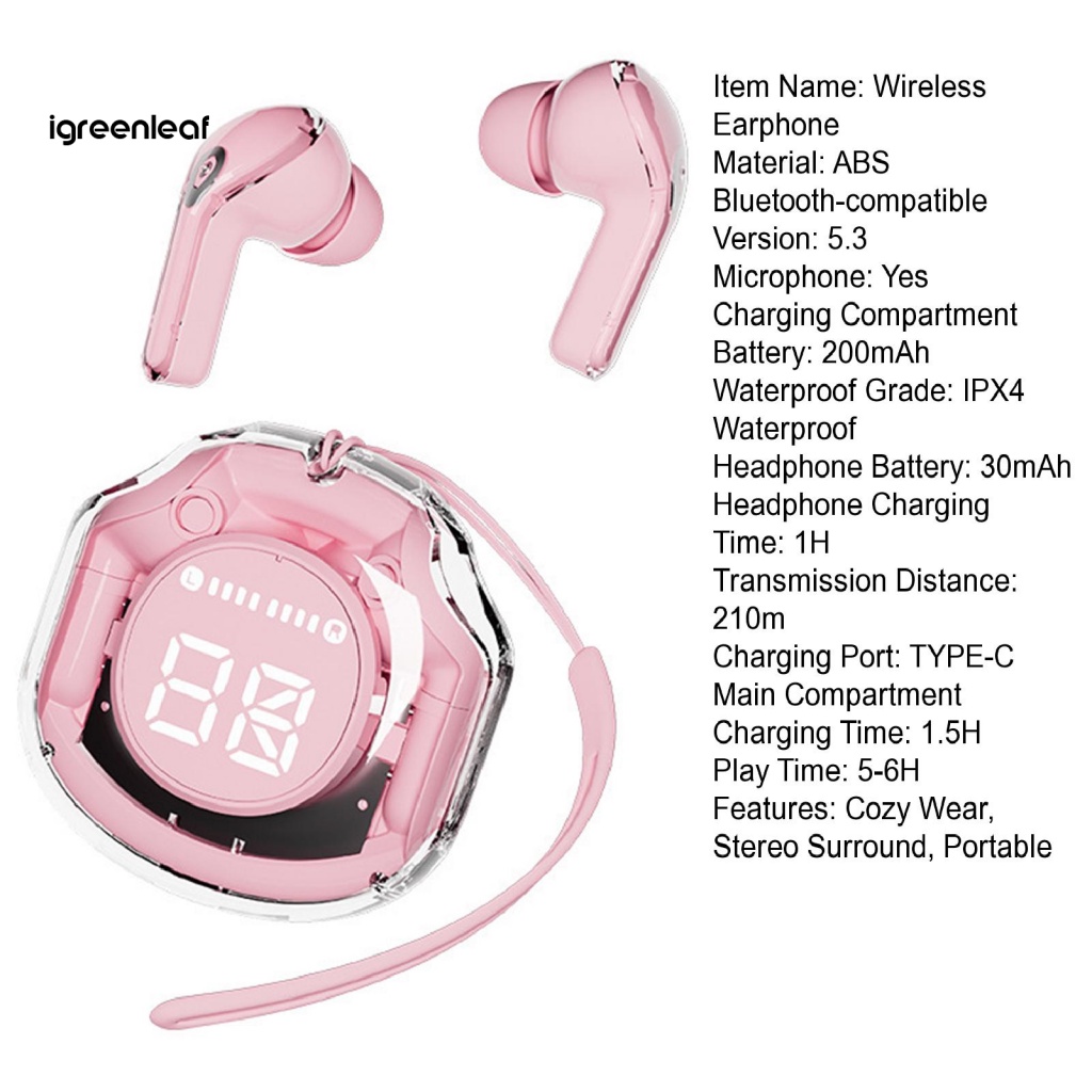 Igreenleaffs Tai Nghe bluetooth 5.3 Chống Ồn Âm Thanh Sống Động
