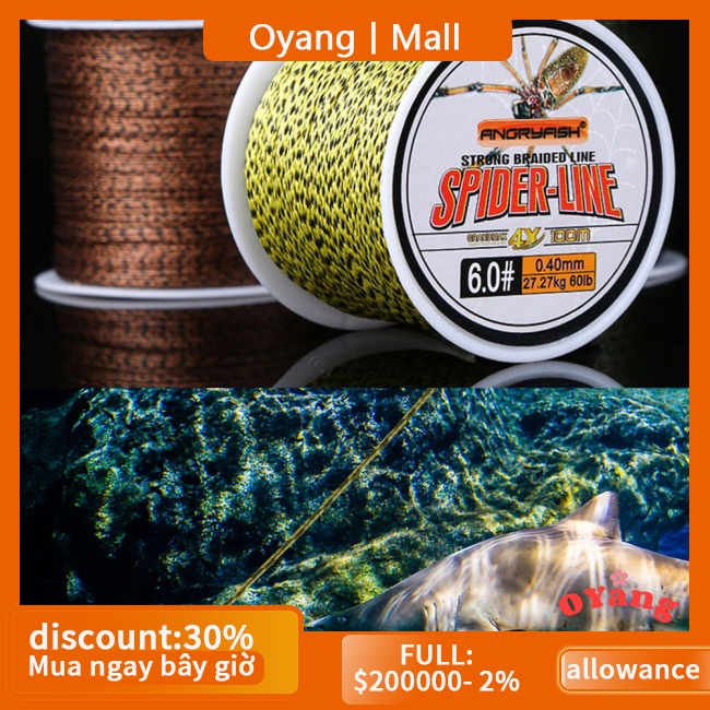 Cuộn Dây Câu Cá 300m 10-60lb 4 Sợi Siêu Mềm Vô Hình Chống Mài Mòn
