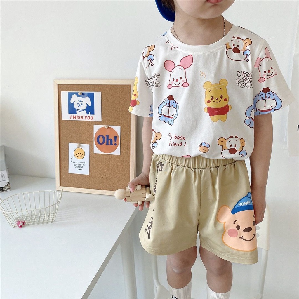 Áo Thun cotton Hàn Quốc Tay Ngắn In Họa Tiết Hoạt Hình Dễ Thương Thời Trang Mùa Hè 2023 Cho