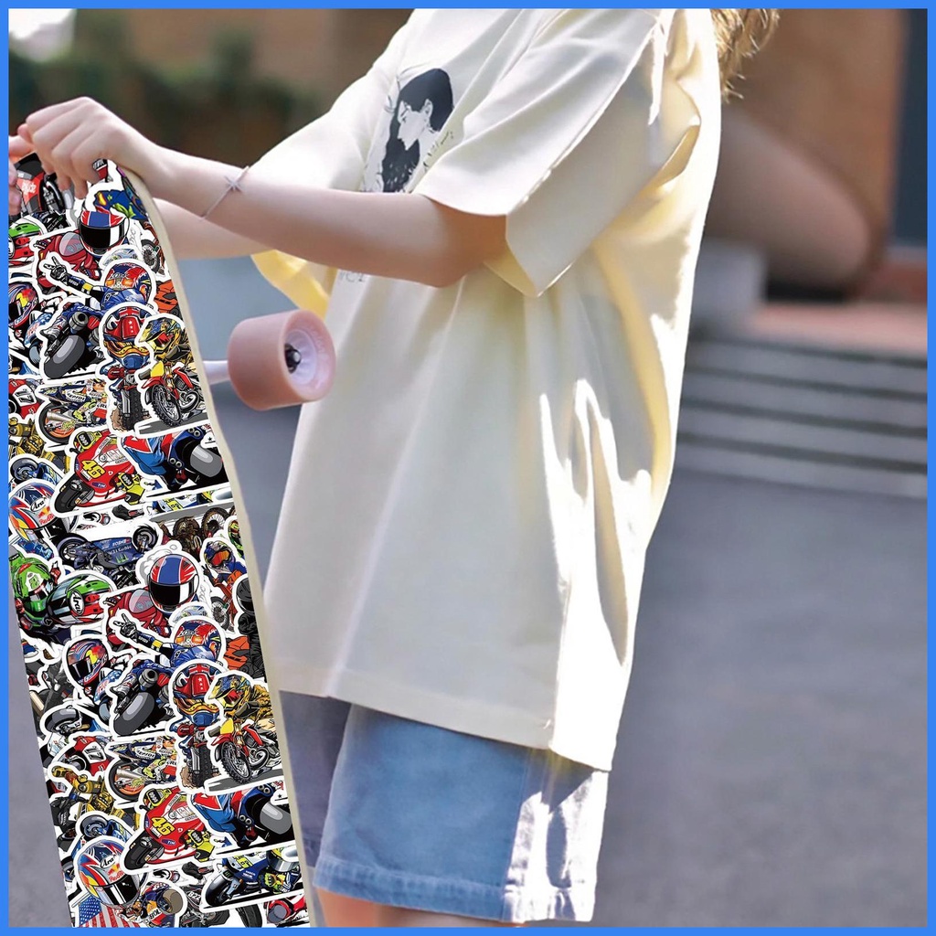 Bộ 50 Đề Can Dán Xe Đạp / Xe Máy Chống Thấm Nước Thời Trang Cho Trẻ Em