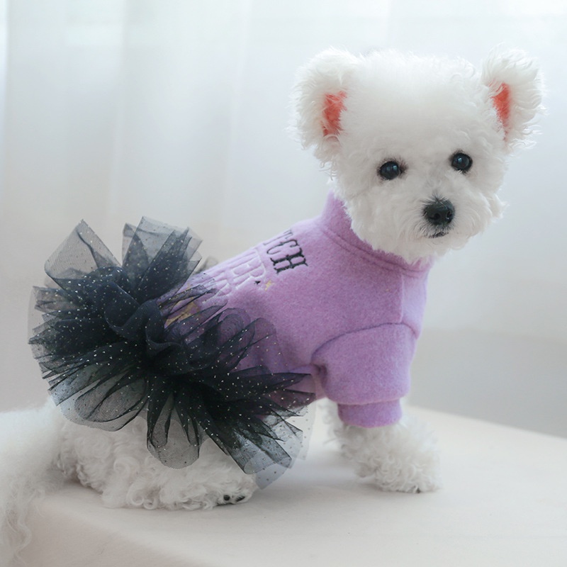 Đầm Hóa Trang Vải Gạc In Họa Tiết Kẹo Cho Thú Cưng Chó Mèo shih tzu teddy