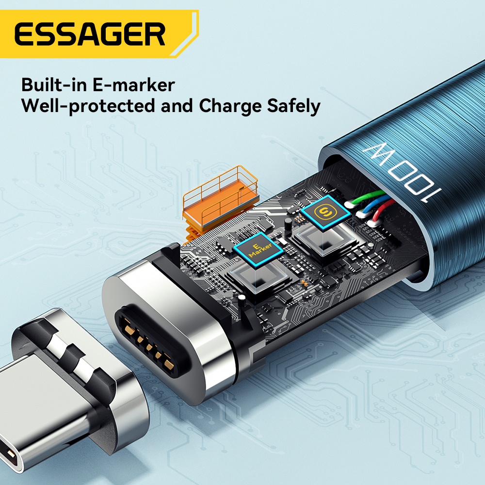 Essager Dây Cáp Sạc Nhanh 100w pd 5a Chuyên Dụng Cho macbook pro xiaomi huawei p30 pro samsung
