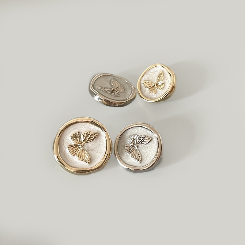 Set 10 Nút Áo Kim Loại Hình Bướm Phong Cách retro