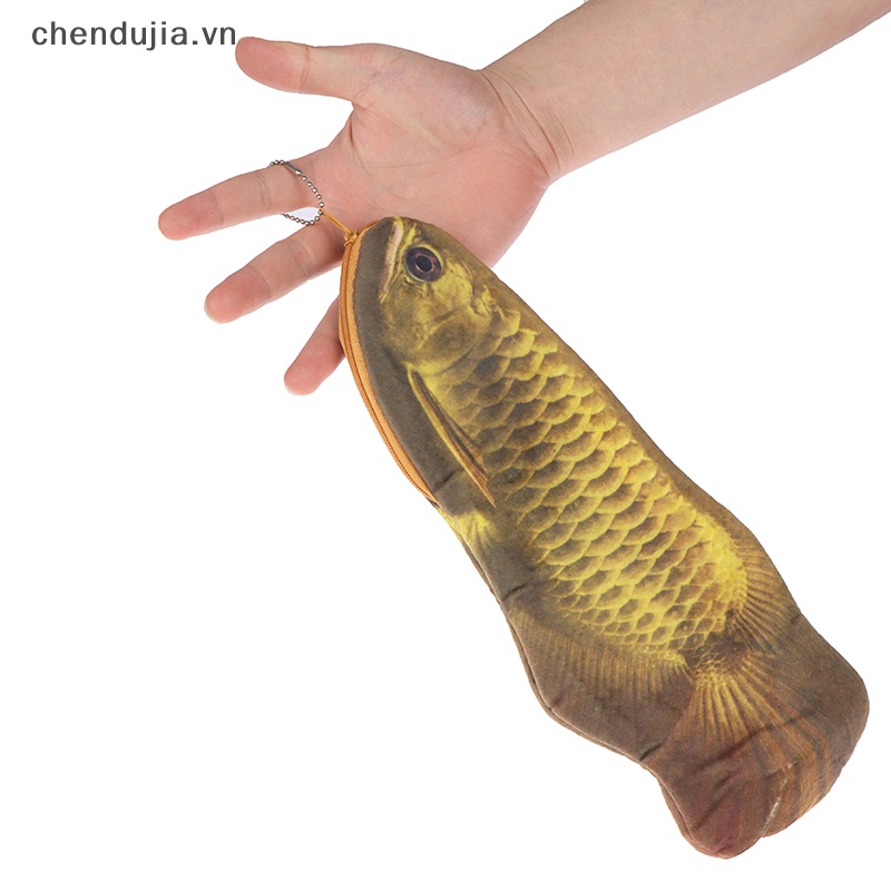 Bộ Sản Phẩm Túi Đựng Bút Chì In Hình Cá Vàng arowana 3d Phong Cách Hàn Quốc