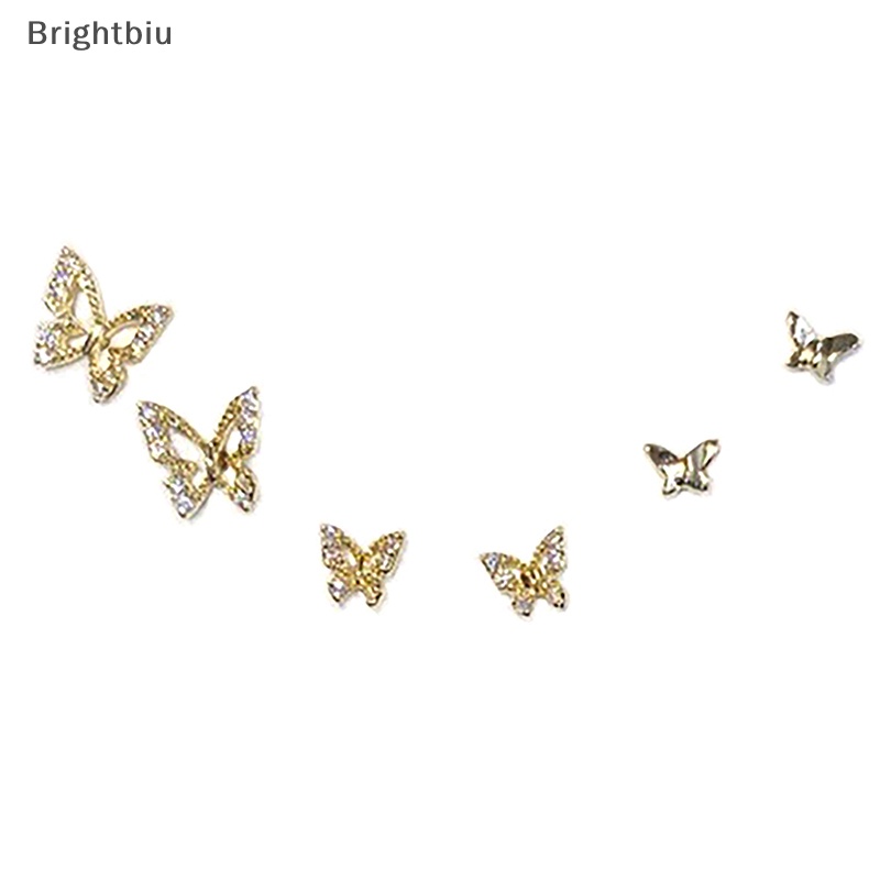Set 6 Bông Tai Hình Bướm Đính Đá zircon Đơn Giản Cho Nữ