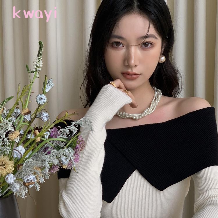 Kwayi Áo Len áo khoác cardigan áo cardigan Thời trang hàn quốc WXF23912E1 37Z230914