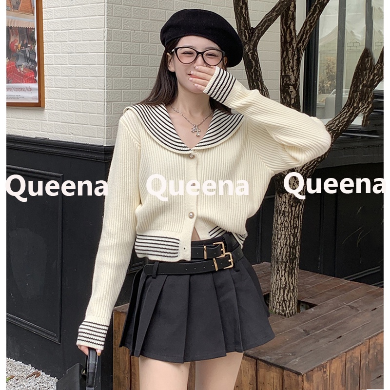 Queena Áo Len áo khoác cardigan Cổ điển Popular Comfortable Trendy WMY2390O0U37Z230915