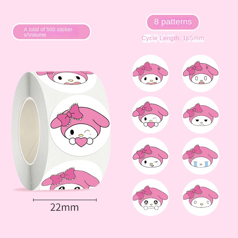 Sticker Dán Trang Trí Cốc Hình sanrio kuromi melody cinnamoroll Dễ Thương
