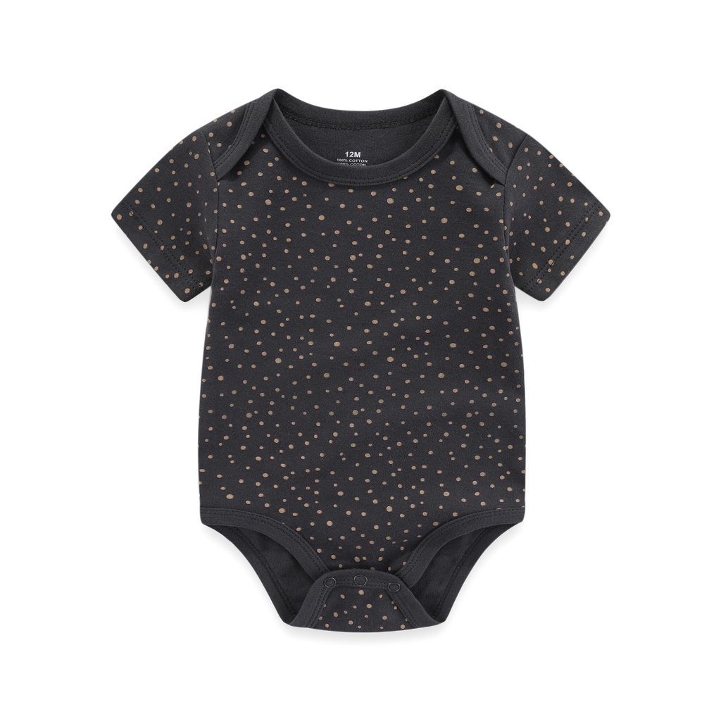 Set 5 Bộ Áo Liền Quần Bằng cotton Tay Cộc In Họa Tiết Hoạt Hình Mùa Hè Cho Bé Sơ Sinh