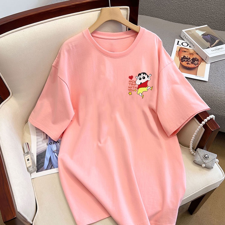 HIIXIIVI Mới Áo Thun 100% cotton Tay Ngắn Dáng Rộng unisex Thời Trang 2024