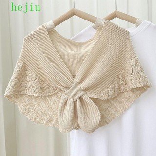 Hejiu Khăn Choàng Cổ Dệt Kim Dày Dặn Màu Trơn Phong Cách vintage Dành Cho Nữ