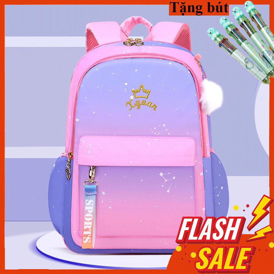 [SIZE 44CM-TINH VĂN] Balo Học Sinh Tiểu Trung cao cấp cho Bé Gái cấp 1,2 siêu nhẹ, chống nước, có đệ