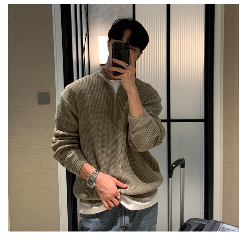 Sinransinya Áo sweater Dáng Rộng Có Khóa Kéo Cao Cấp Thời Trang Theo Phong Cách hip hop Đường Phố Mỹ Dành Cho Nam