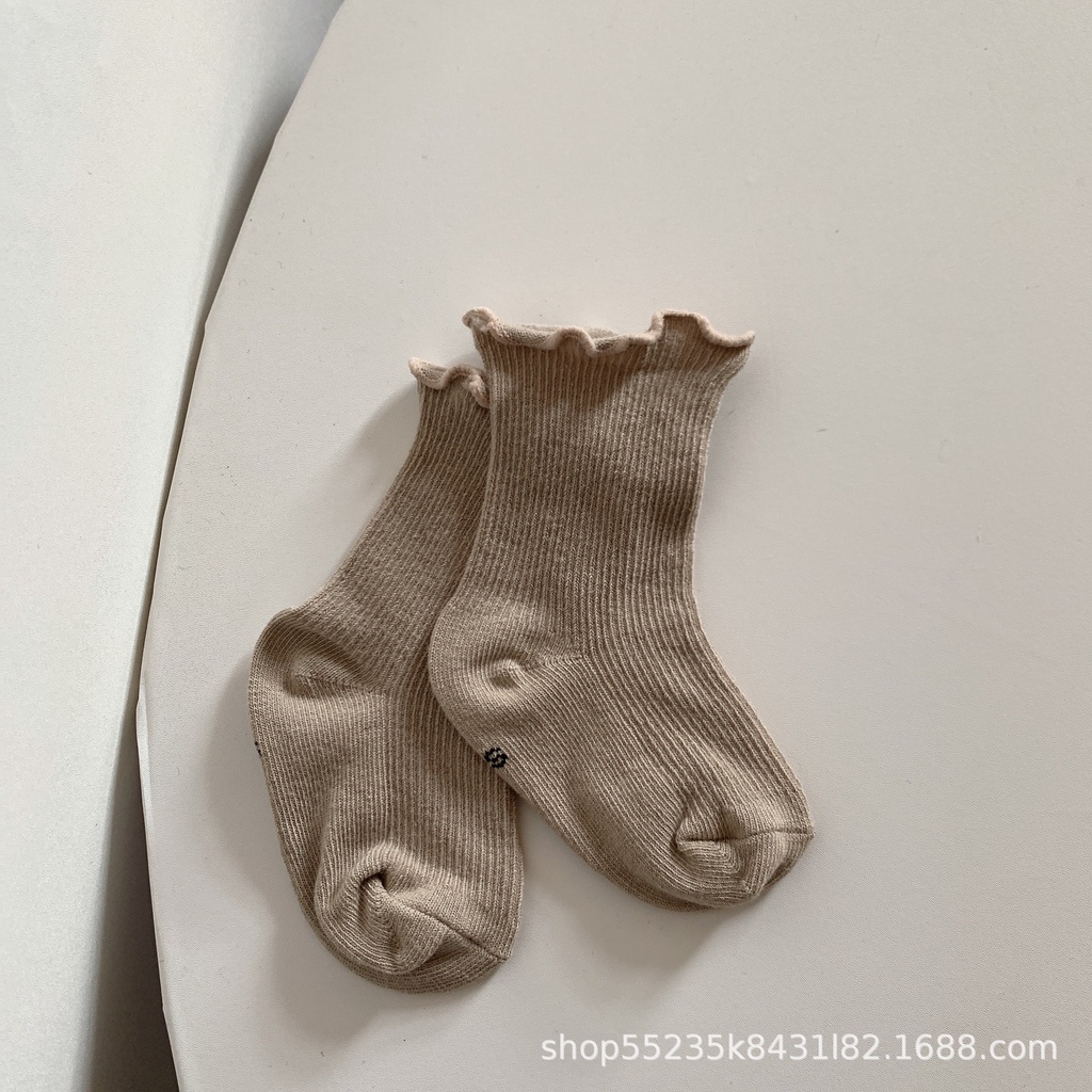 Vớ cotton Mỏng Màu Trơn Kiểu Công Chúa Dành Cho Bé Gái 1-5 Tuổi