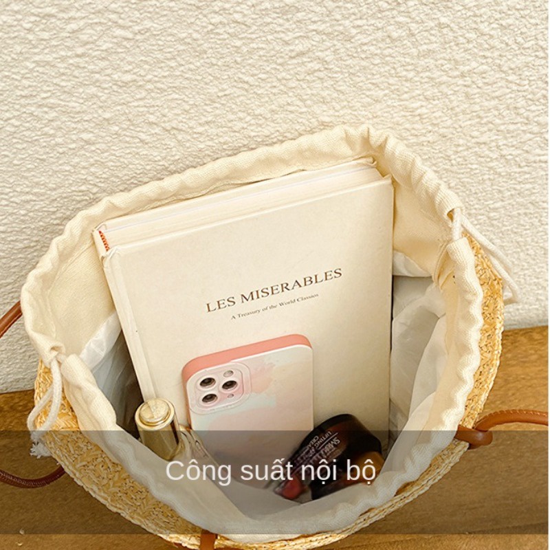 Túi Rơm Đeo Vai Sức Chứa Lớn Kiểu Dáng Đơn Giản Thời Trang Cho Nữ