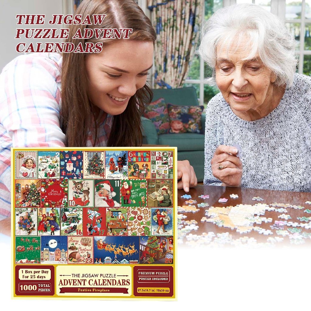 Christmas Advent Calendar Jigsaw Puzzle Christmas Holiday Puzzle for Kids Gifts