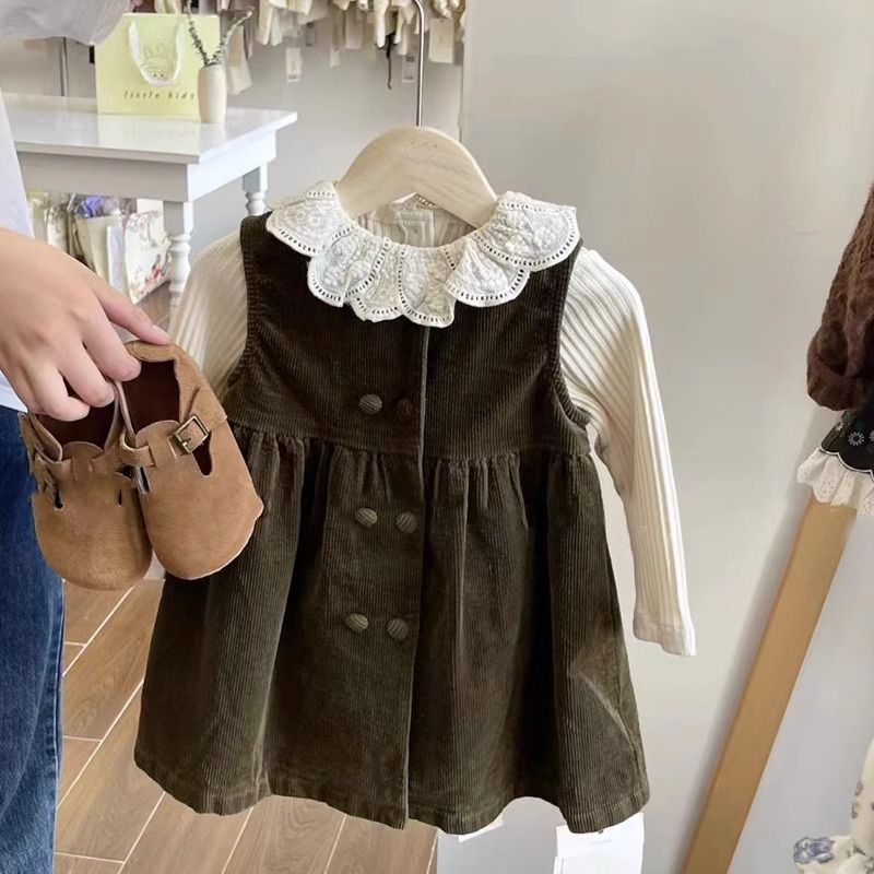 Váy Nhung Cô Gái Mùa Thu Mới Năm 2023 retro