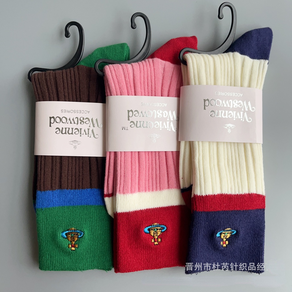 Vớ cotton Cổ Trung Thêu Họa Tiết Thời Trang Cho Nữ