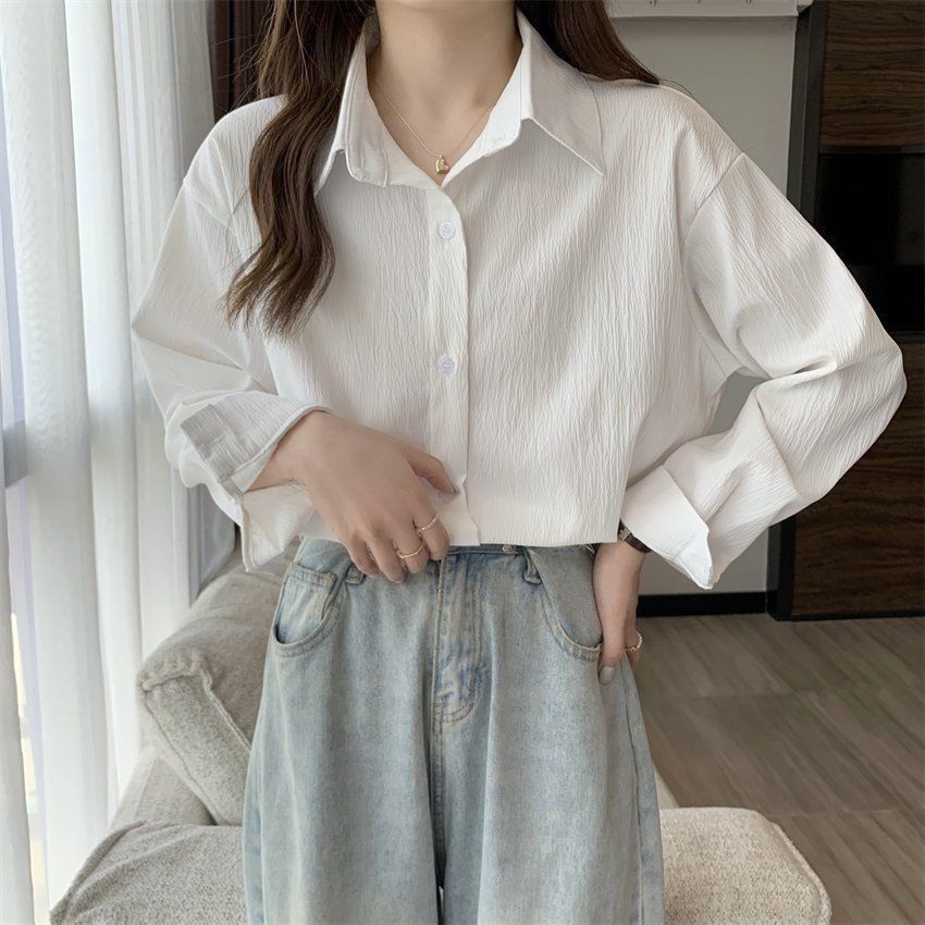 Áo Sơ Mi Nữ Tay Dài Dáng Rộng Phong Cách Hàn Quốc áo kiểu nữ NZ-CS-76