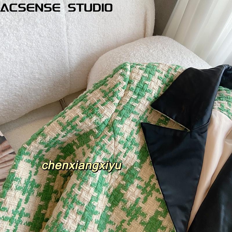 ACSENSE STUDIO Áo khoác dạ áo dạ tweed thu đông nữ casual Phong cách Fashion comfortable WXW239367H38Z230923