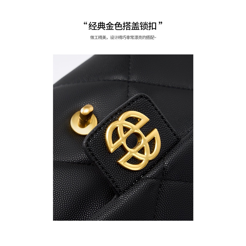 Xiaoxiang Túi Đeo Vai Da Bò Thật Đính Đá Phối Dây Xích Thời Trang 2023 Cho Nữ