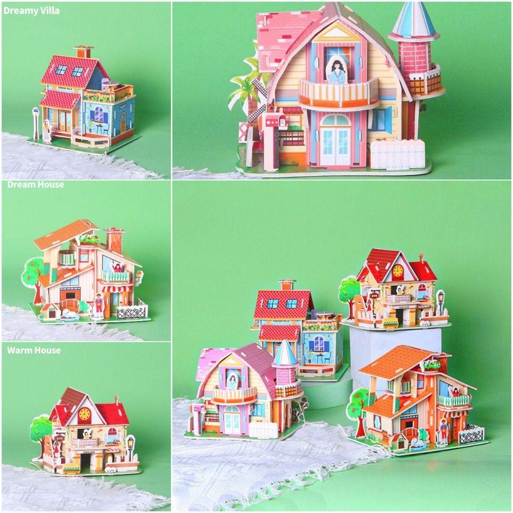 Bộ Đồ Chơi Lắp Ráp Mô Hình Ngôi Nhà Kẹo 3d Bằng Giấy diy Hoạt Hình Dành Cho Trẻ Mẫu Giáo