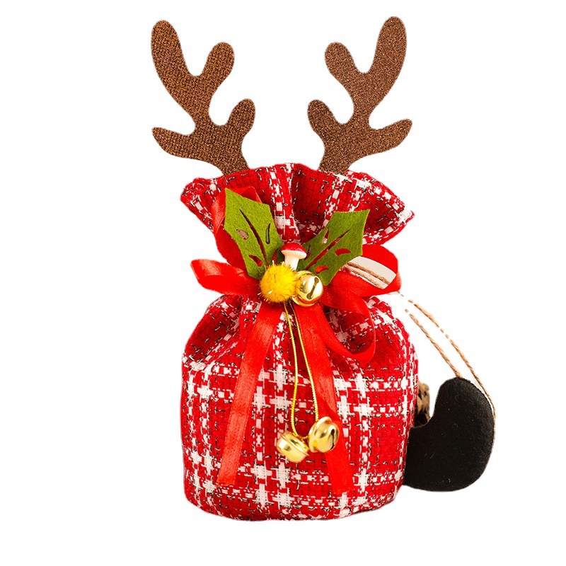 Túi Đựng Quà Giáng Sinh Màu Kẹo Nhỏ Hình Quả Táo Trang Trí Quà Tặng Cho Trẻ Em