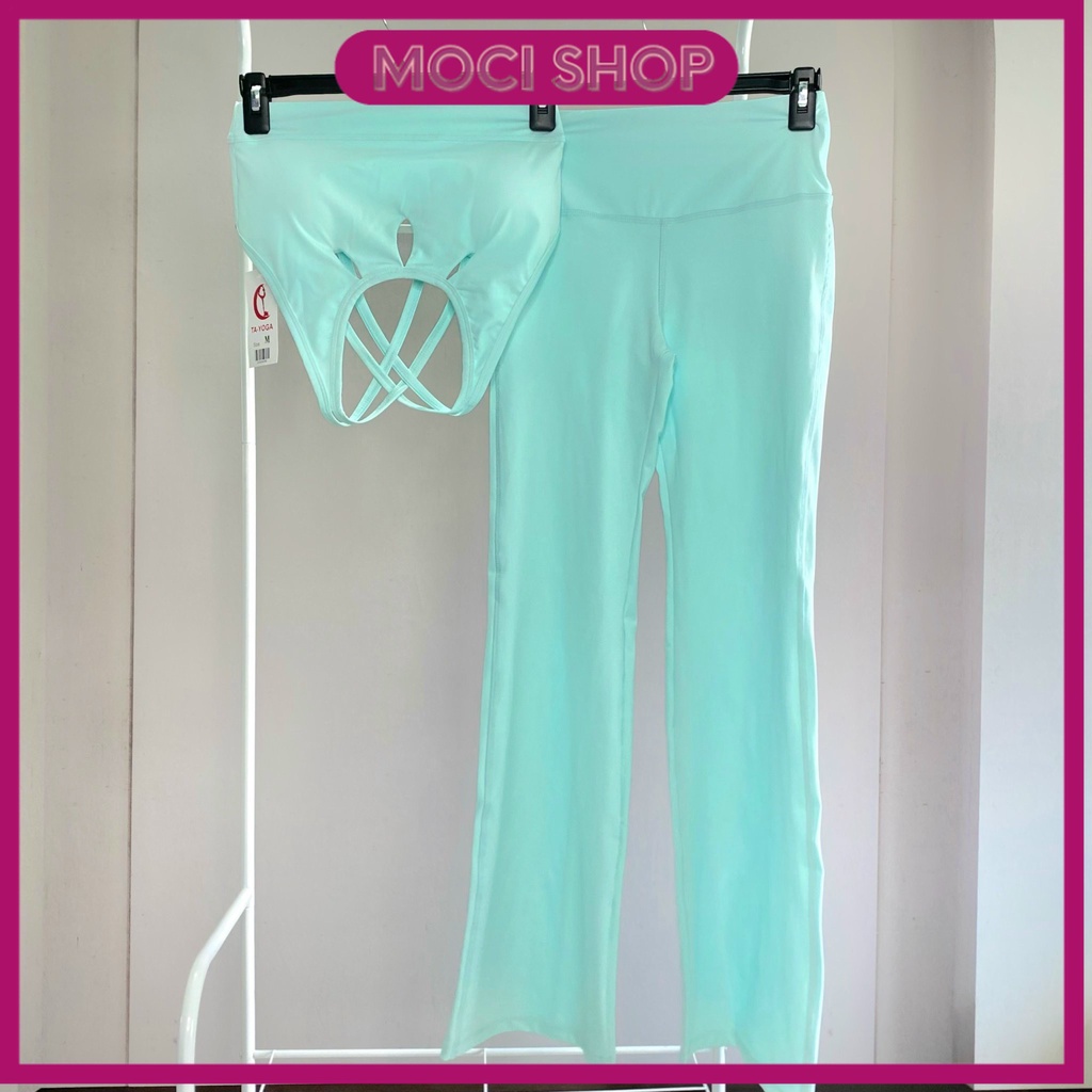 Set yoga loe, đồ tập yoga , đồ tập gym, quần ống loe siêu hách dáng "Moci Shop"